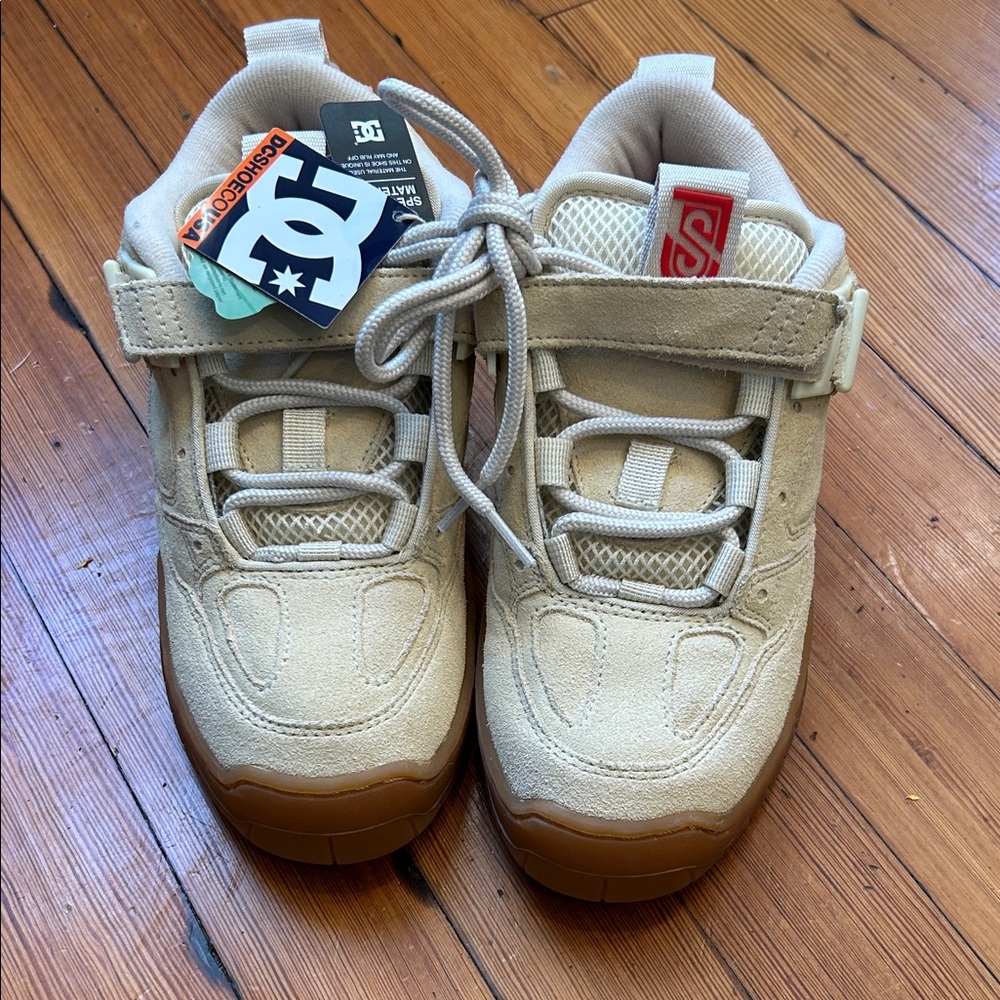 DC Kids Beige Sneakers with Brown Soles